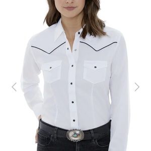 Women's Ely Cattleman Long Sleeve Western Snap Shirt - White / M